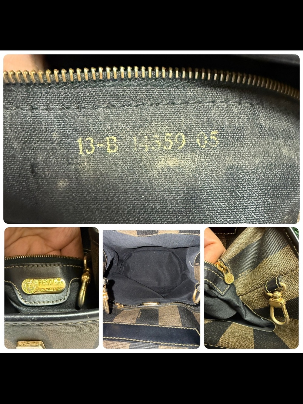 Fendi PEQUIN Striped Sling Backpack Bag Vintage - Picture 11 of 11